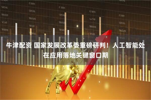 牛津配资 国家发展改革委重磅研判！人工智能处在应用落地关键窗口期